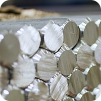 A closeup image of stainless steel alloys
